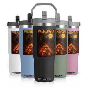 Wendigo Flip Straw Tumbler Halloween Cryptid Horror Mythical Creature TS10 Print Your Wear