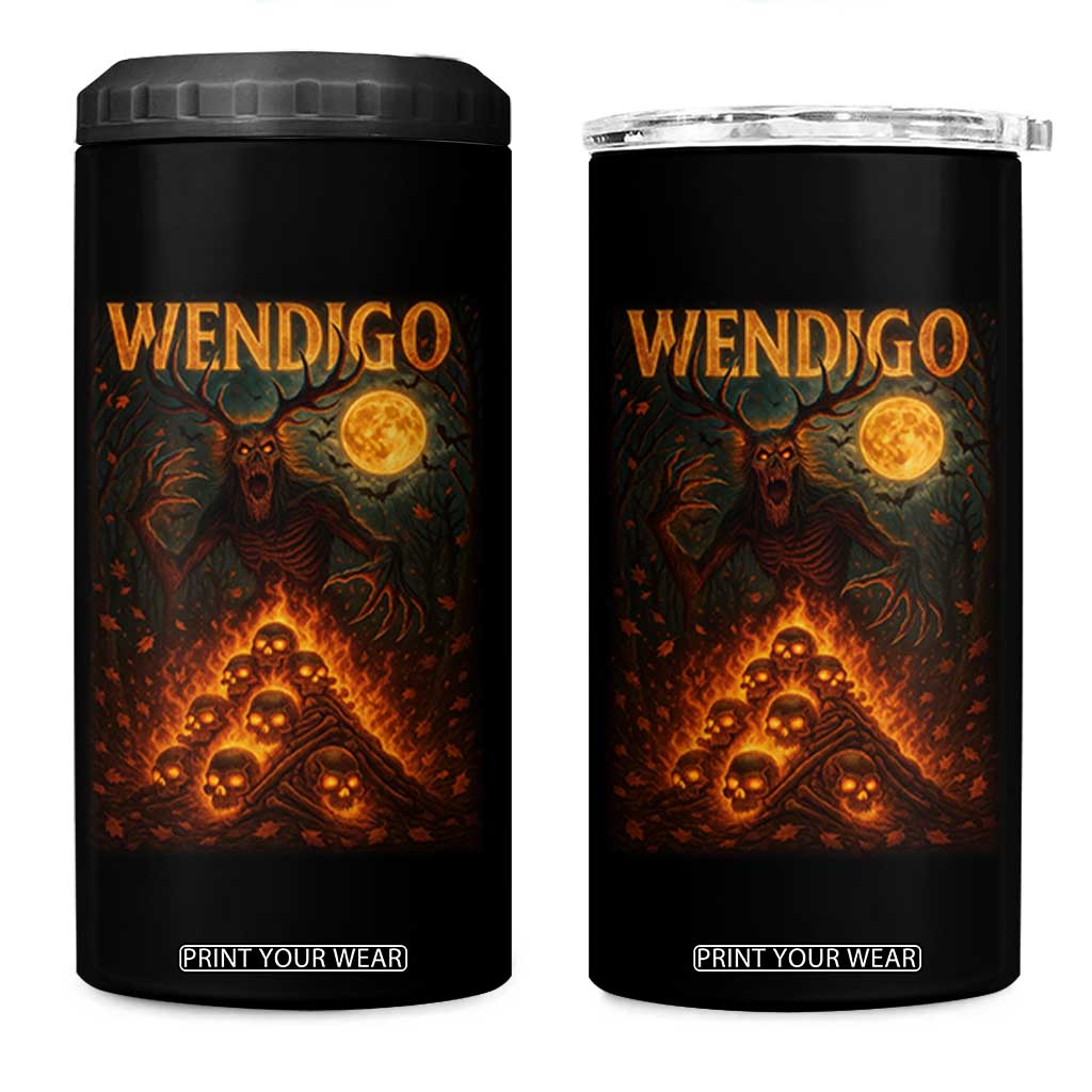 Wendigo 4 in 1 Can Cooler Tumbler Halloween Cryptid Horror Mythical Creature TS10 One Size: 16 oz Black Print Your Wear