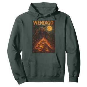 Wendigo Hoodie Halloween Cryptid Horror Mythical Creature TS10 Dark Forest Green Print Your Wear