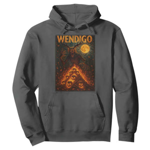 Wendigo Hoodie Halloween Cryptid Horror Mythical Creature TS10 Dark Heather Print Your Wear