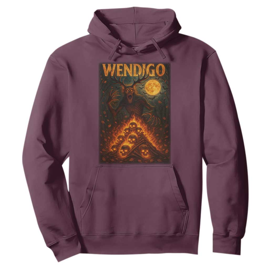 Wendigo Hoodie Halloween Cryptid Horror Mythical Creature TS10 Maroon Print Your Wear