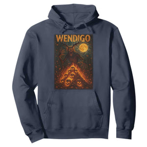 Wendigo Hoodie Halloween Cryptid Horror Mythical Creature TS10 Navy Print Your Wear