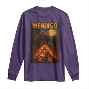 Wendigo Long Sleeve Shirt Halloween Cryptid Horror Mythical Creature TS10 Purple Print Your Wear