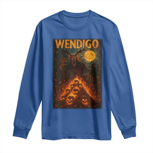 Wendigo Long Sleeve Shirt Halloween Cryptid Horror Mythical Creature TS10 Royal Blue Print Your Wear