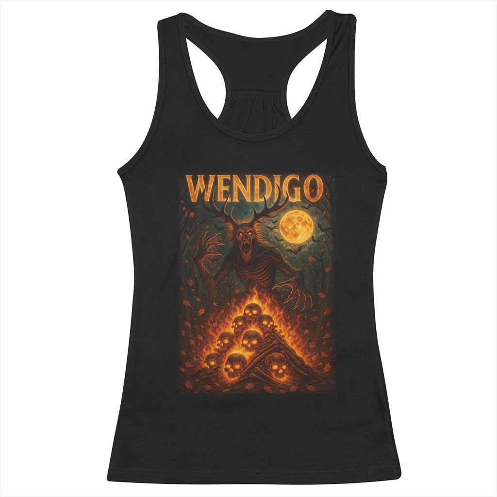 Wendigo Racerback Tank Top Halloween Cryptid Horror Mythical Creature TS10 Black Print Your Wear