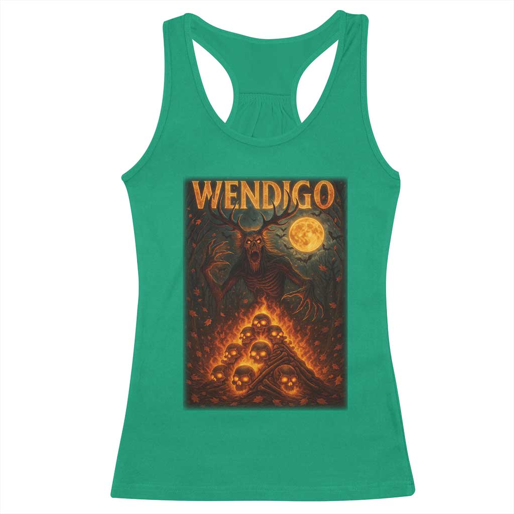 Wendigo Racerback Tank Top Halloween Cryptid Horror Mythical Creature TS10 Irish Green Print Your Wear
