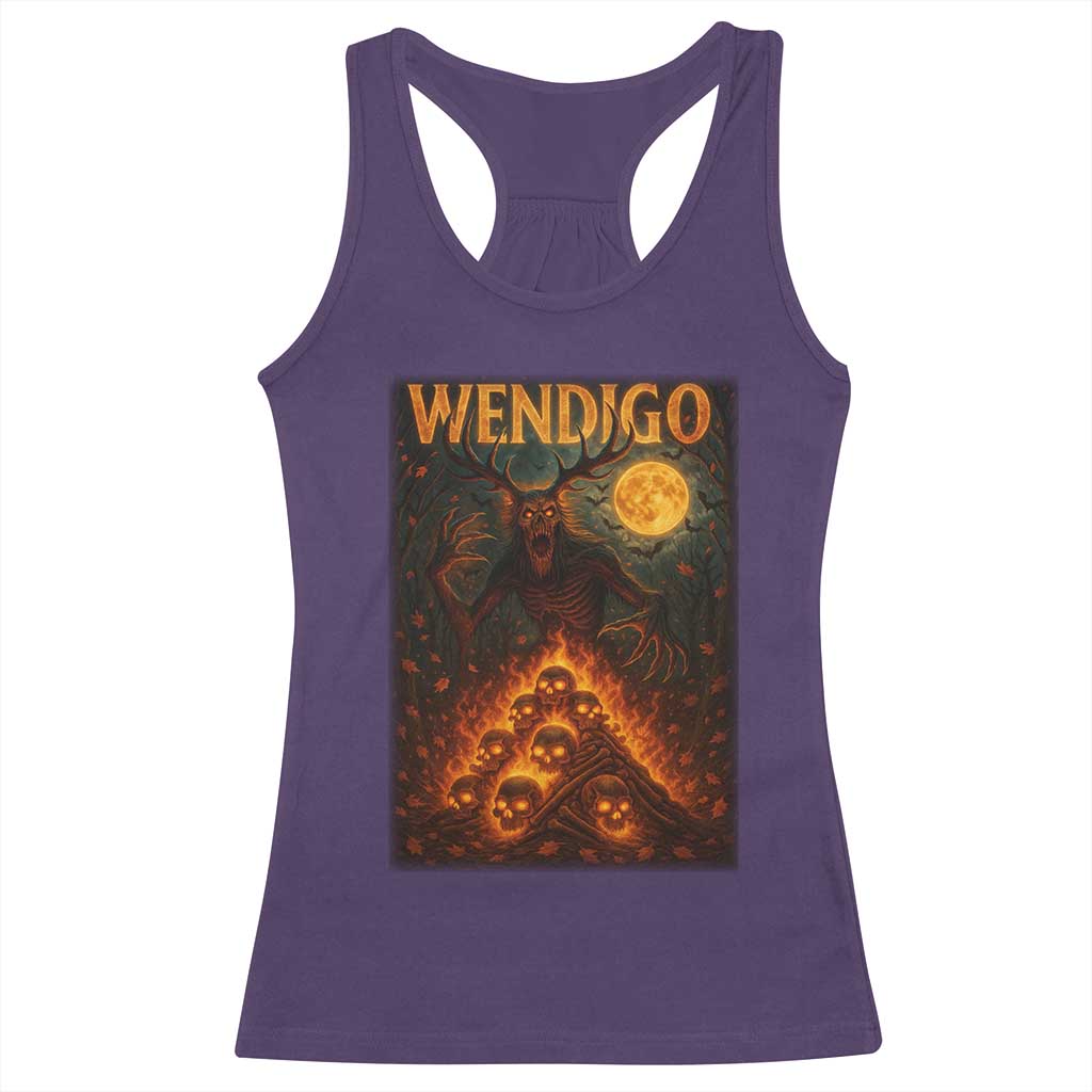 Wendigo Racerback Tank Top Halloween Cryptid Horror Mythical Creature TS10 Purple Print Your Wear