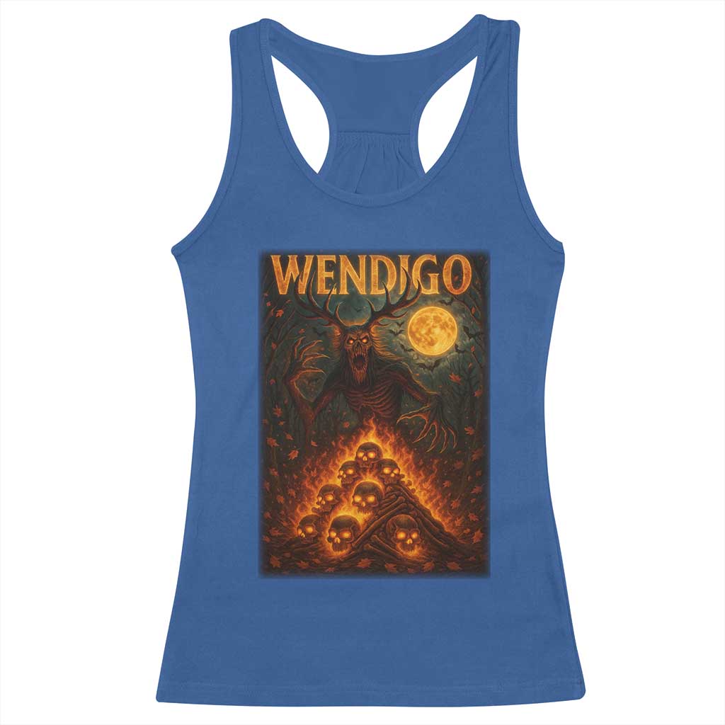 Wendigo Racerback Tank Top Halloween Cryptid Horror Mythical Creature TS10 Royal Blue Print Your Wear