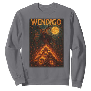 Wendigo Sweatshirt Halloween Cryptid Horror Mythical Creature TS10 Charcoal Print Your Wear