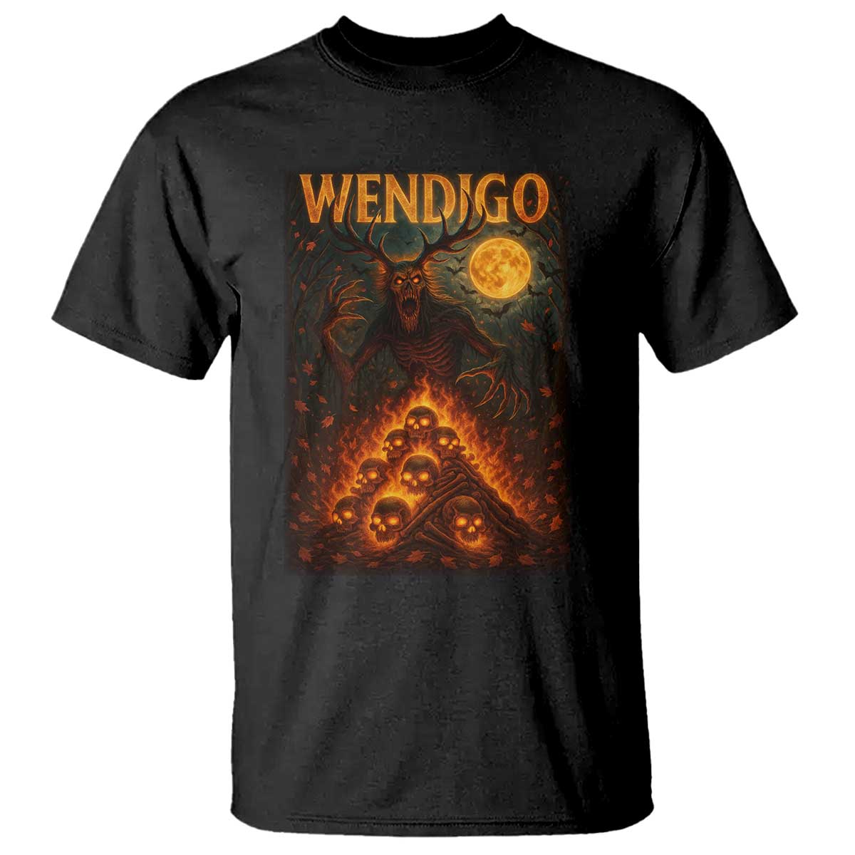 Wendigo T Shirt Halloween Cryptid Horror Mythical Creature TS10 Black Print Your Wear