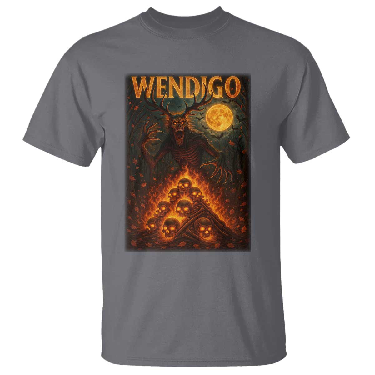 Wendigo T Shirt Halloween Cryptid Horror Mythical Creature TS10 Charcoal Print Your Wear
