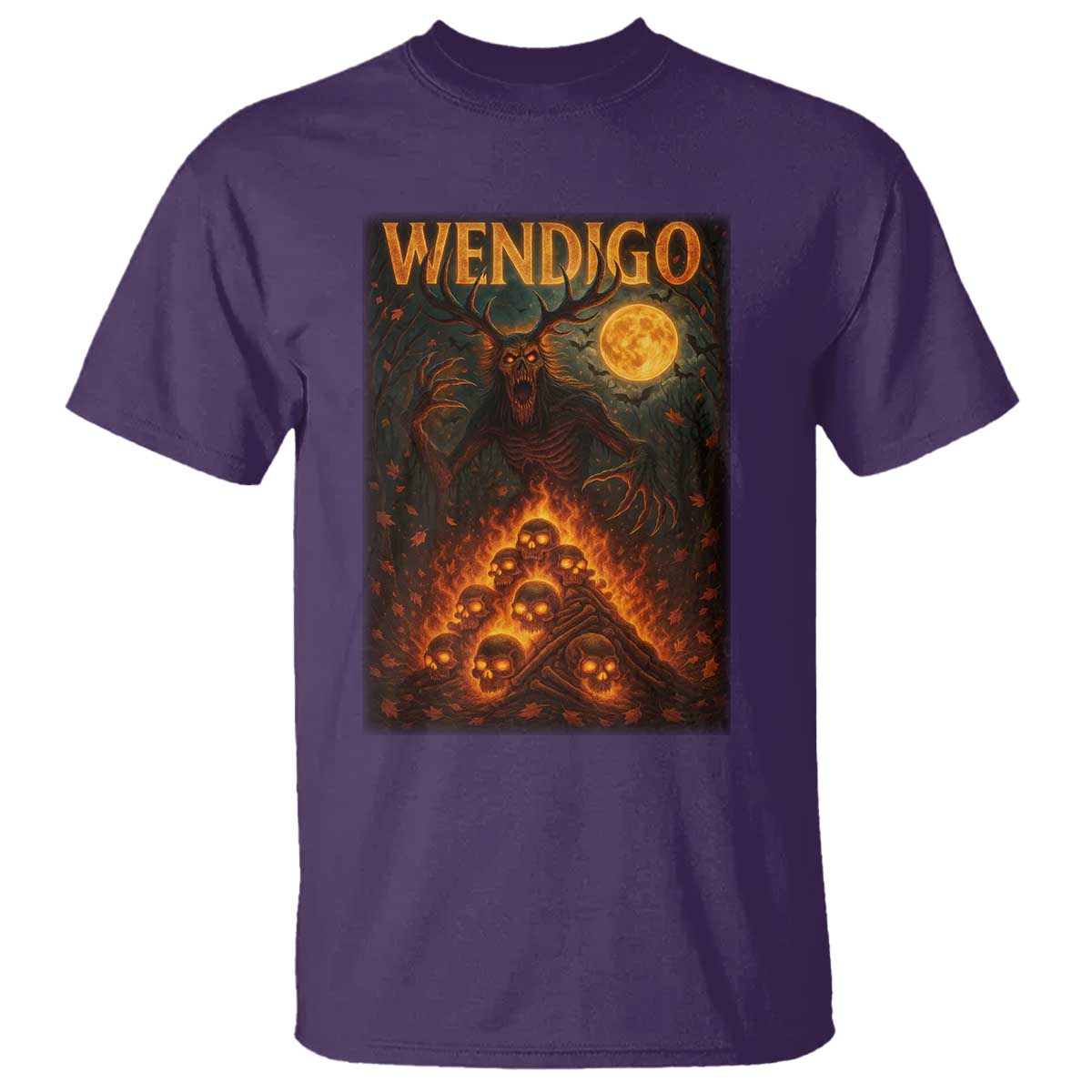 Wendigo T Shirt Halloween Cryptid Horror Mythical Creature TS10 Purple Print Your Wear