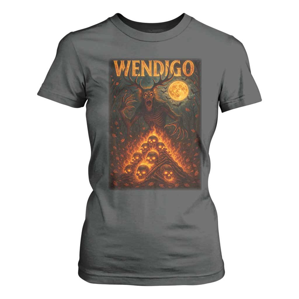 Wendigo T Shirt For Women Halloween Cryptid Horror Mythical Creature TS10 Dark Heather Print Your Wear