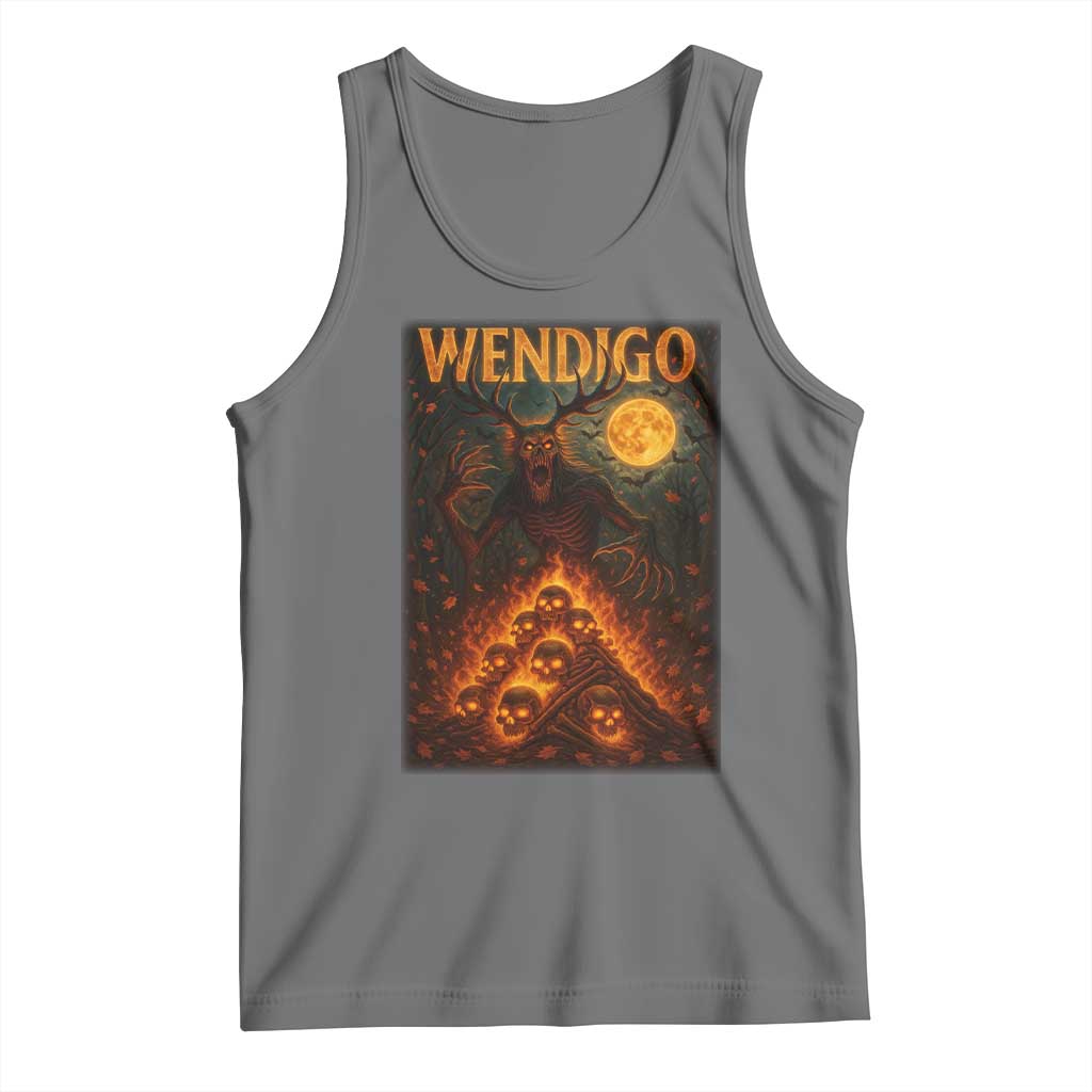 Wendigo Tank Top Halloween Cryptid Horror Mythical Creature TS10 Black Heather Print Your Wear