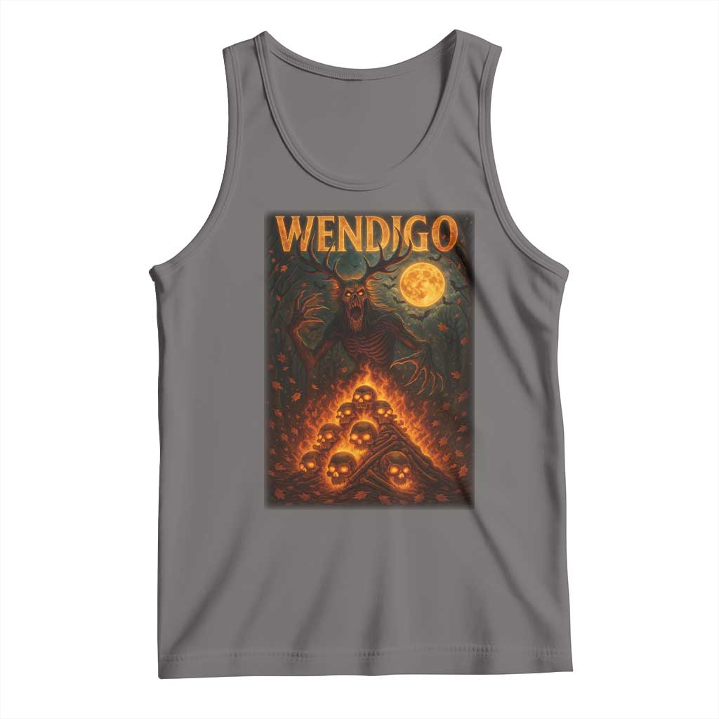 Wendigo Tank Top Halloween Cryptid Horror Mythical Creature TS10 Deep Heather Print Your Wear
