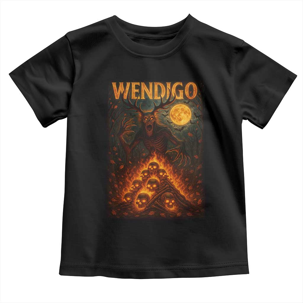 Wendigo Toddler T Shirt Halloween Cryptid Horror Mythical Creature TS10 Black Print Your Wear