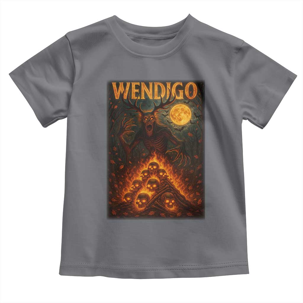 Wendigo Toddler T Shirt Halloween Cryptid Horror Mythical Creature TS10 Charcoal Print Your Wear
