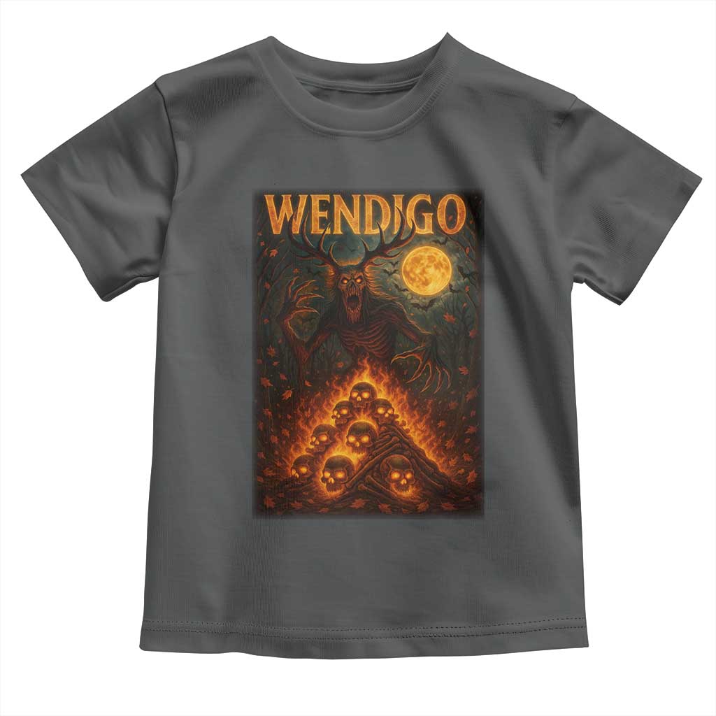 Wendigo Toddler T Shirt Halloween Cryptid Horror Mythical Creature TS10 Dark Heather Print Your Wear
