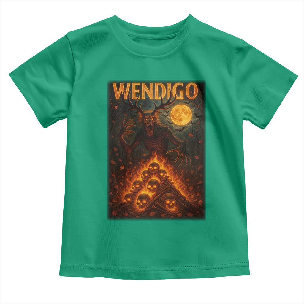 Wendigo Toddler T Shirt Halloween Cryptid Horror Mythical Creature TS10 Irish Green Print Your Wear