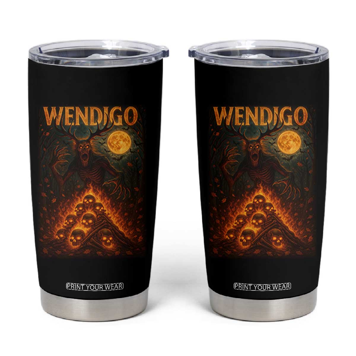 Wendigo Tumbler Cup Halloween Cryptid Horror Mythical Creature TS10 Black Print Your Wear