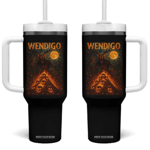 Wendigo Tumbler With Handle Halloween Cryptid Horror Mythical Creature TS10 One Size: 40 oz Black Print Your Wear