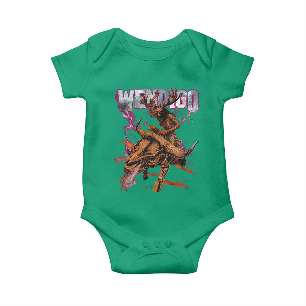 Wendigo Baby Onesie Riding Skeleton Cryptid Occult Dark Fantasy TS10 Irish Green Print Your Wear