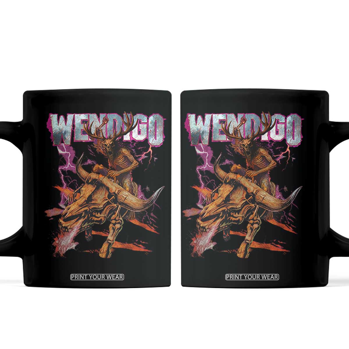 Wendigo Coffee Mug Riding Skeleton Cryptid Occult Dark Fantasy TS10 Black Print Your Wear