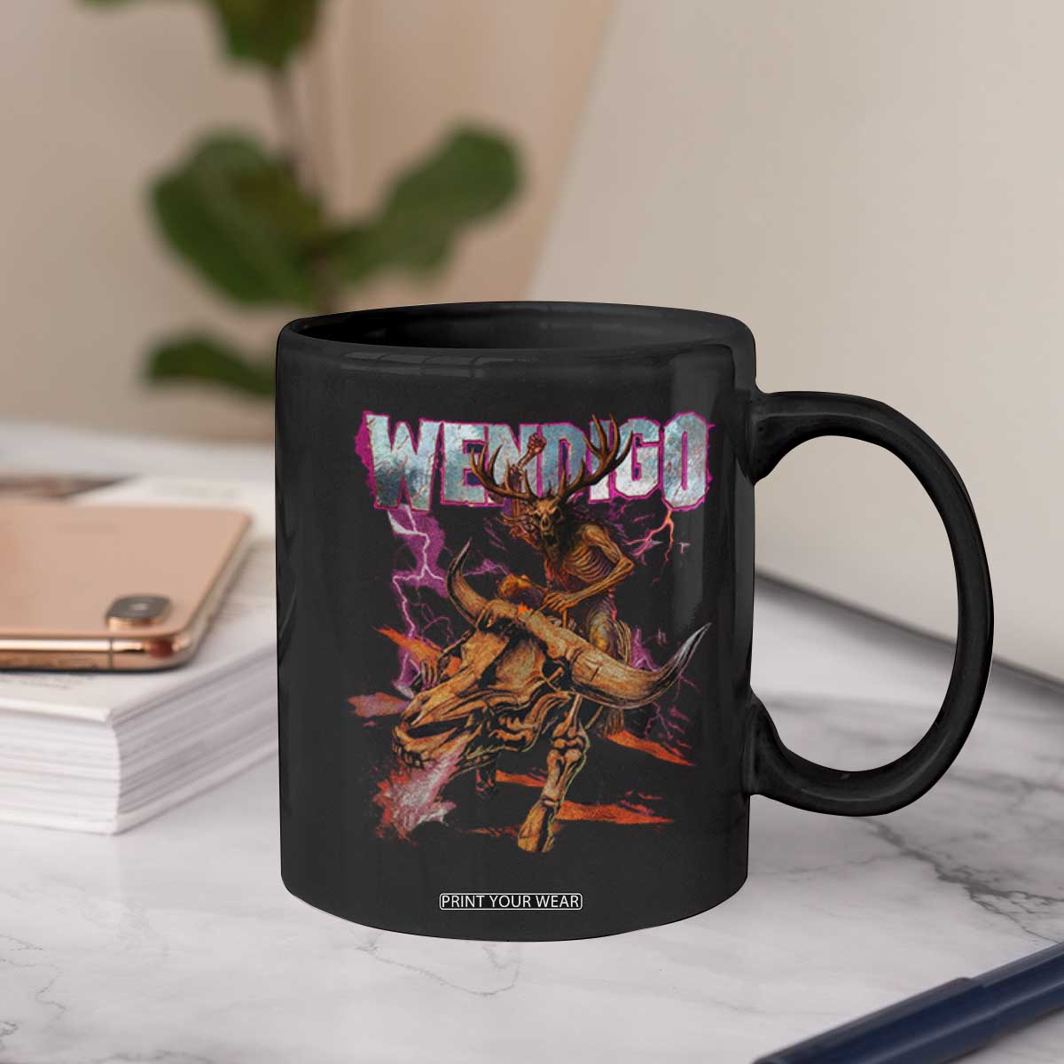 Wendigo Coffee Mug Riding Skeleton Cryptid Occult Dark Fantasy TS10 Print Your Wear