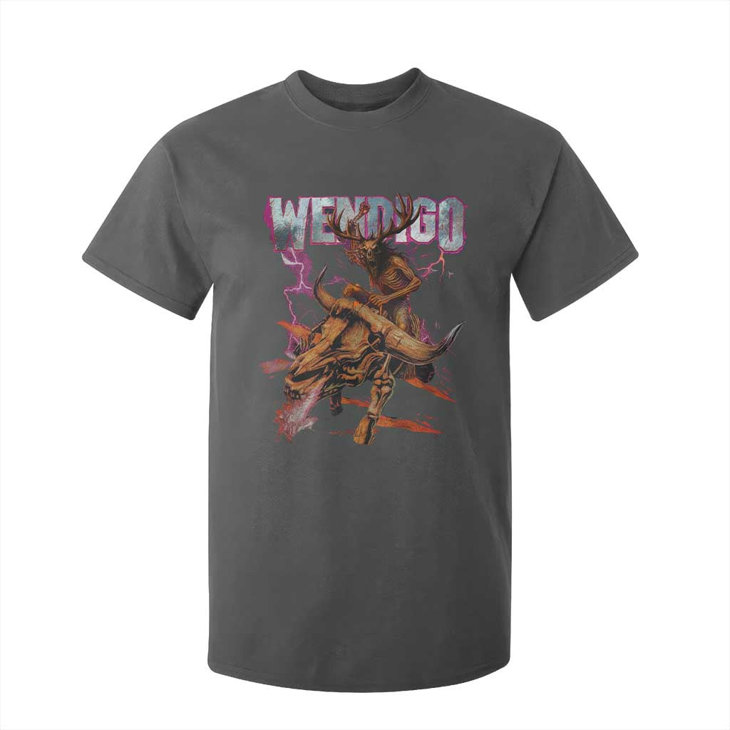 Wendigo T Shirt For Kid Riding Skeleton Cryptid Occult Dark Fantasy TS10 Dark Heather Print Your Wear