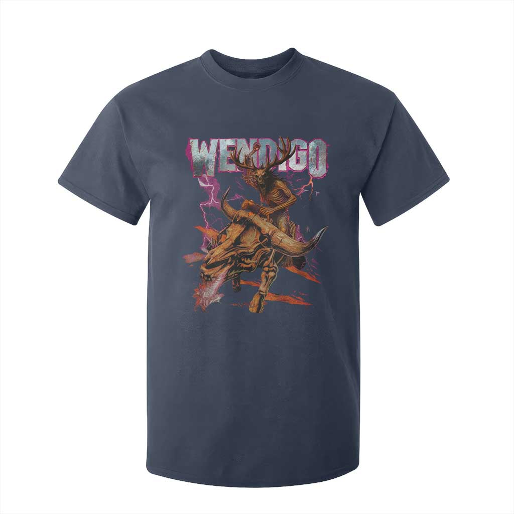 Wendigo T Shirt For Kid Riding Skeleton Cryptid Occult Dark Fantasy TS10 Navy Print Your Wear