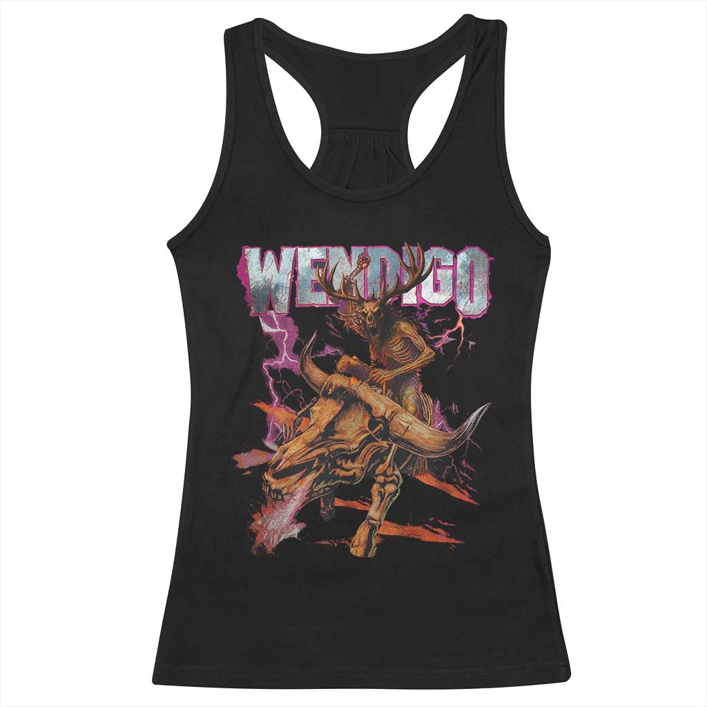 Wendigo Racerback Tank Top Riding Skeleton Cryptid Occult Dark Fantasy TS10 Black Print Your Wear