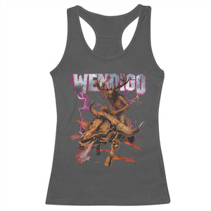 Wendigo Racerback Tank Top Riding Skeleton Cryptid Occult Dark Fantasy TS10 Dark Heather Print Your Wear