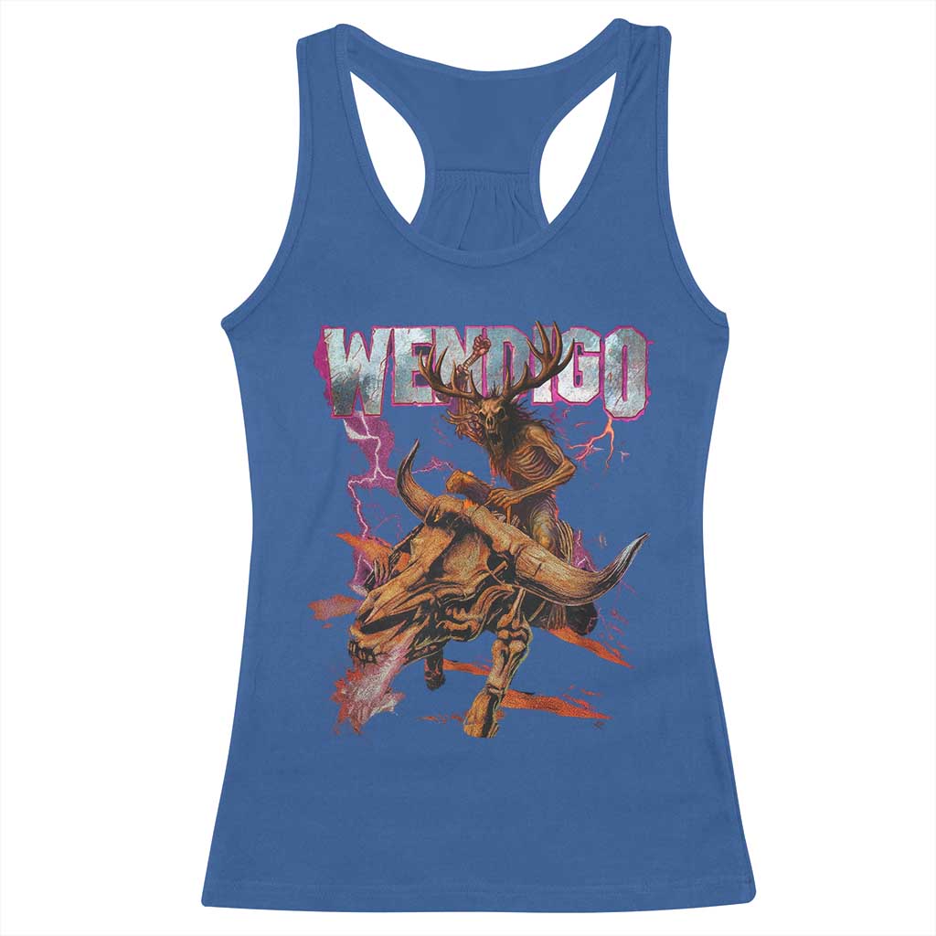 Wendigo Racerback Tank Top Riding Skeleton Cryptid Occult Dark Fantasy TS10 Royal Blue Print Your Wear