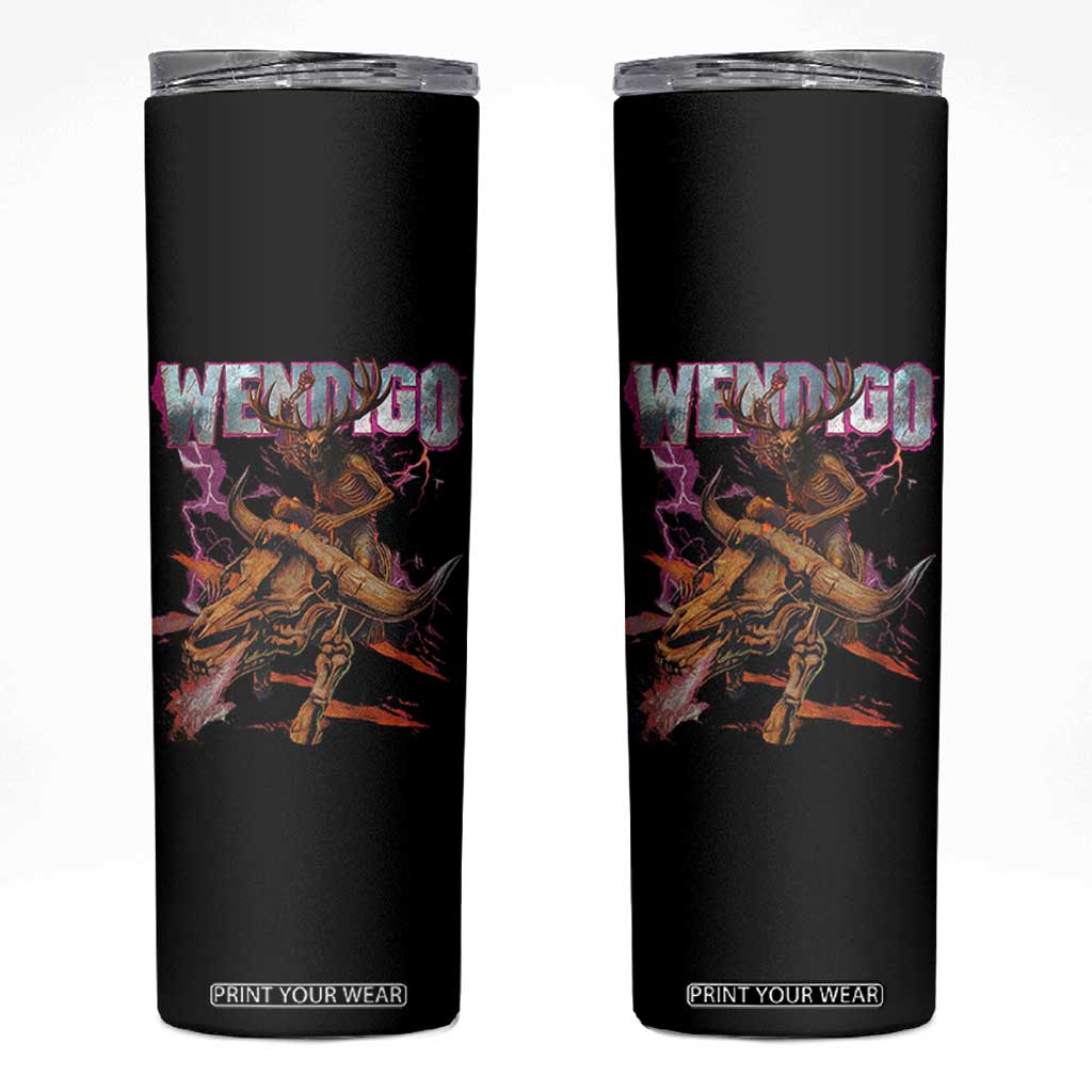 Wendigo Skinny Tumbler Riding Skeleton Cryptid Occult Dark Fantasy TS10 Black Print Your Wear