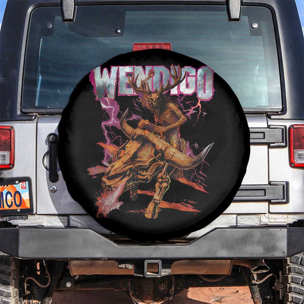 Wendigo Spare Tire Cover Riding Skeleton Cryptid Occult Dark Fantasy TS10 No hole Black Print Your Wear