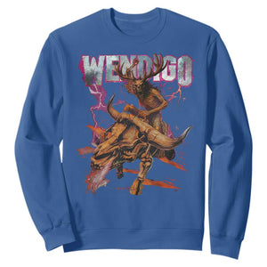 Wendigo Sweatshirt Riding Skeleton Cryptid Occult Dark Fantasy TS10 Royal Blue Print Your Wear