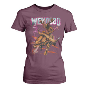 Wendigo T Shirt For Women Riding Skeleton Cryptid Occult Dark Fantasy TS10 Maroon Print Your Wear