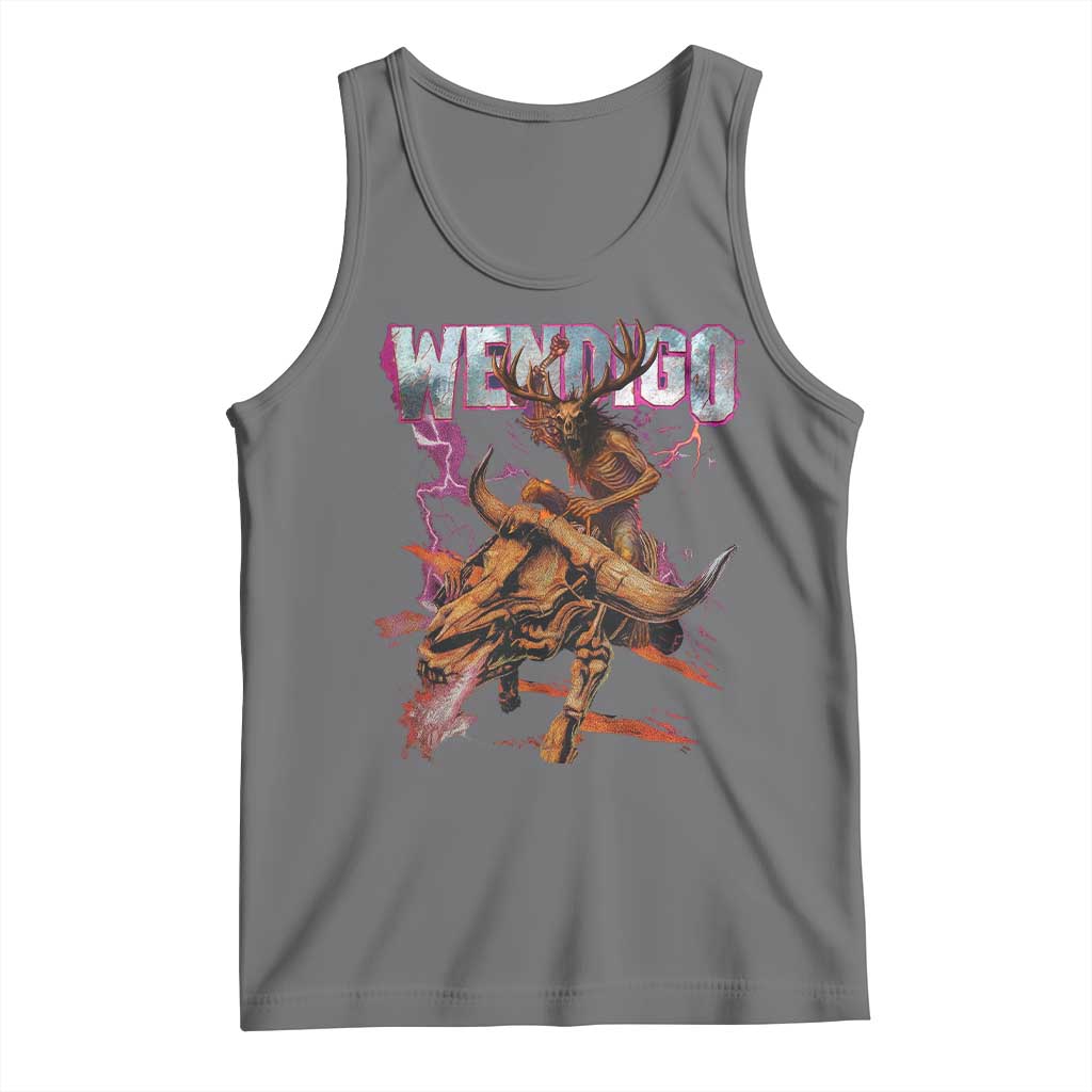 Wendigo Tank Top Riding Skeleton Cryptid Occult Dark Fantasy TS10 Black Heather Print Your Wear