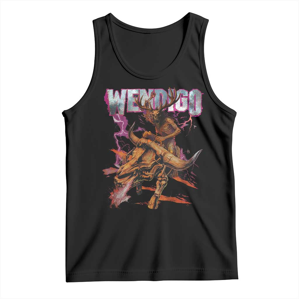 Wendigo Tank Top Riding Skeleton Cryptid Occult Dark Fantasy TS10 Black Print Your Wear