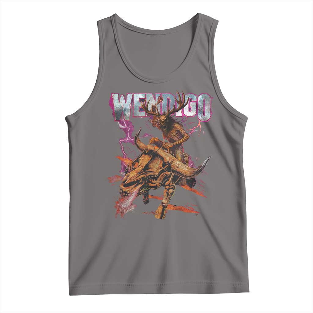 Wendigo Tank Top Riding Skeleton Cryptid Occult Dark Fantasy TS10 Deep Heather Print Your Wear