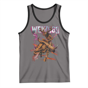Wendigo Tank Top Riding Skeleton Cryptid Occult Dark Fantasy TS10 Deep Heather Black Print Your Wear