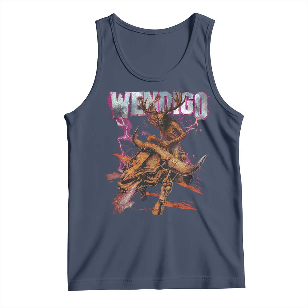Wendigo Tank Top Riding Skeleton Cryptid Occult Dark Fantasy TS10 Navy Print Your Wear