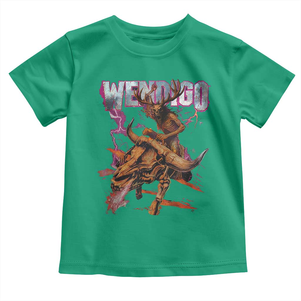 Wendigo Toddler T Shirt Riding Skeleton Cryptid Occult Dark Fantasy TS10 Irish Green Print Your Wear