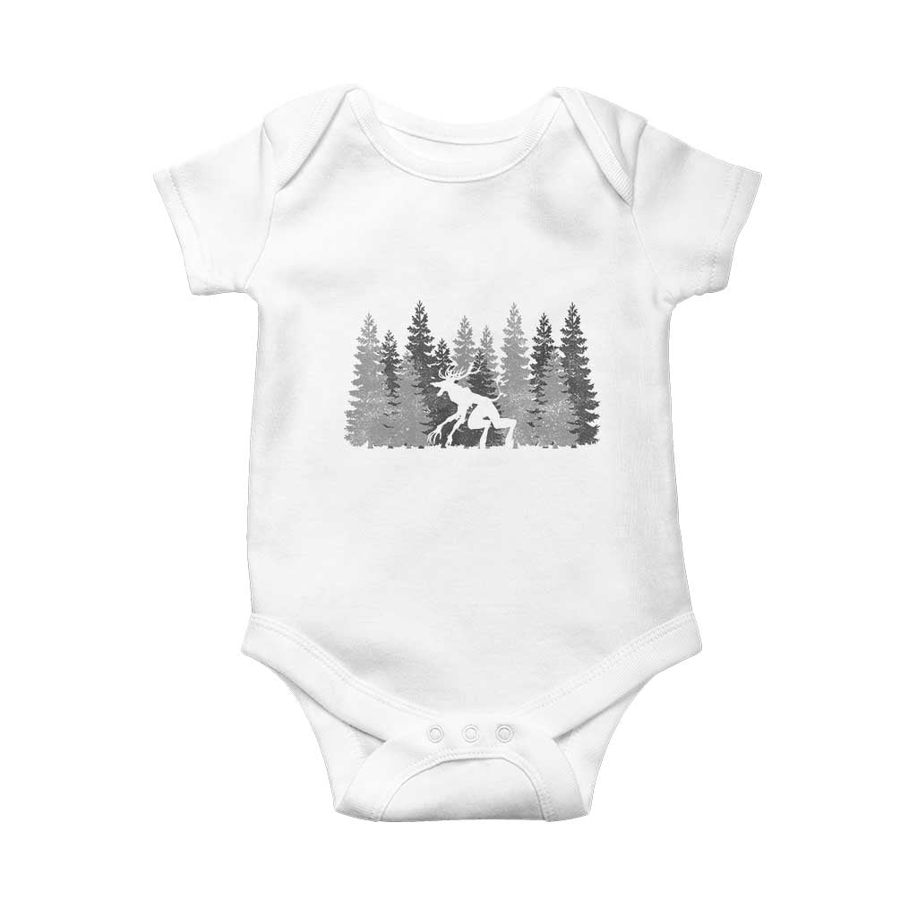 Wendigo Baby Onesie Mountain Trees Cryptid Occult Dark Fantasy TS10 White Print Your Wear