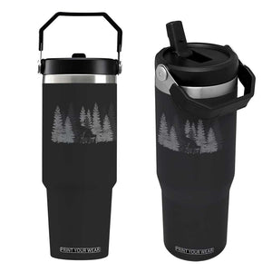Wendigo Flip Straw Tumbler Mountain Trees Cryptid Occult Dark Fantasy TS10 One Size: 30 oz Black Print Your Wear