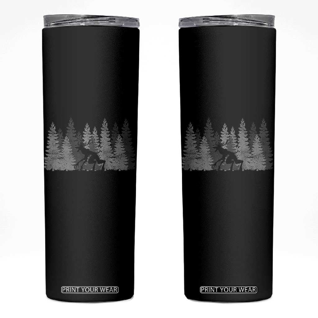 Wendigo Skinny Tumbler Mountain Trees Cryptid Occult Dark Fantasy TS10 Black Print Your Wear