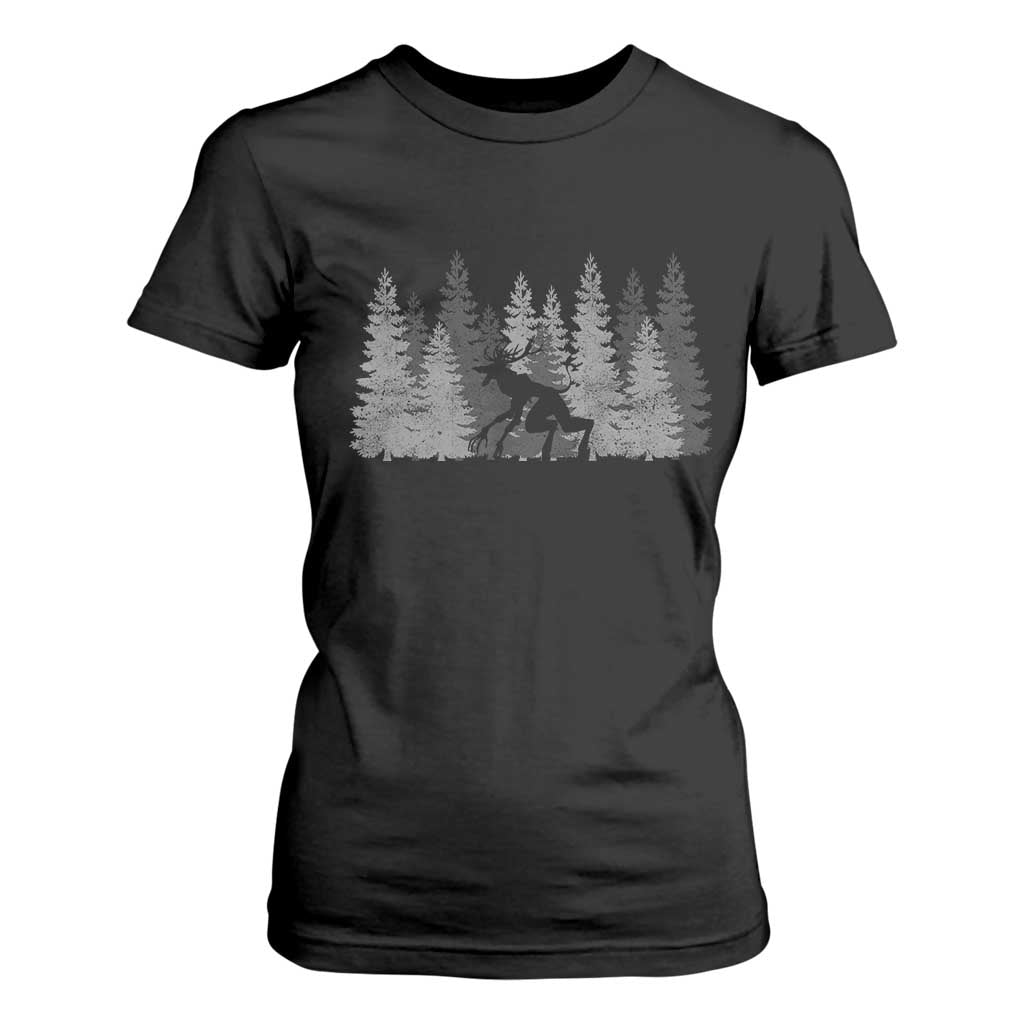 Wendigo T Shirt For Women Mountain Trees Cryptid Occult Dark Fantasy TS10 Black Print Your Wear