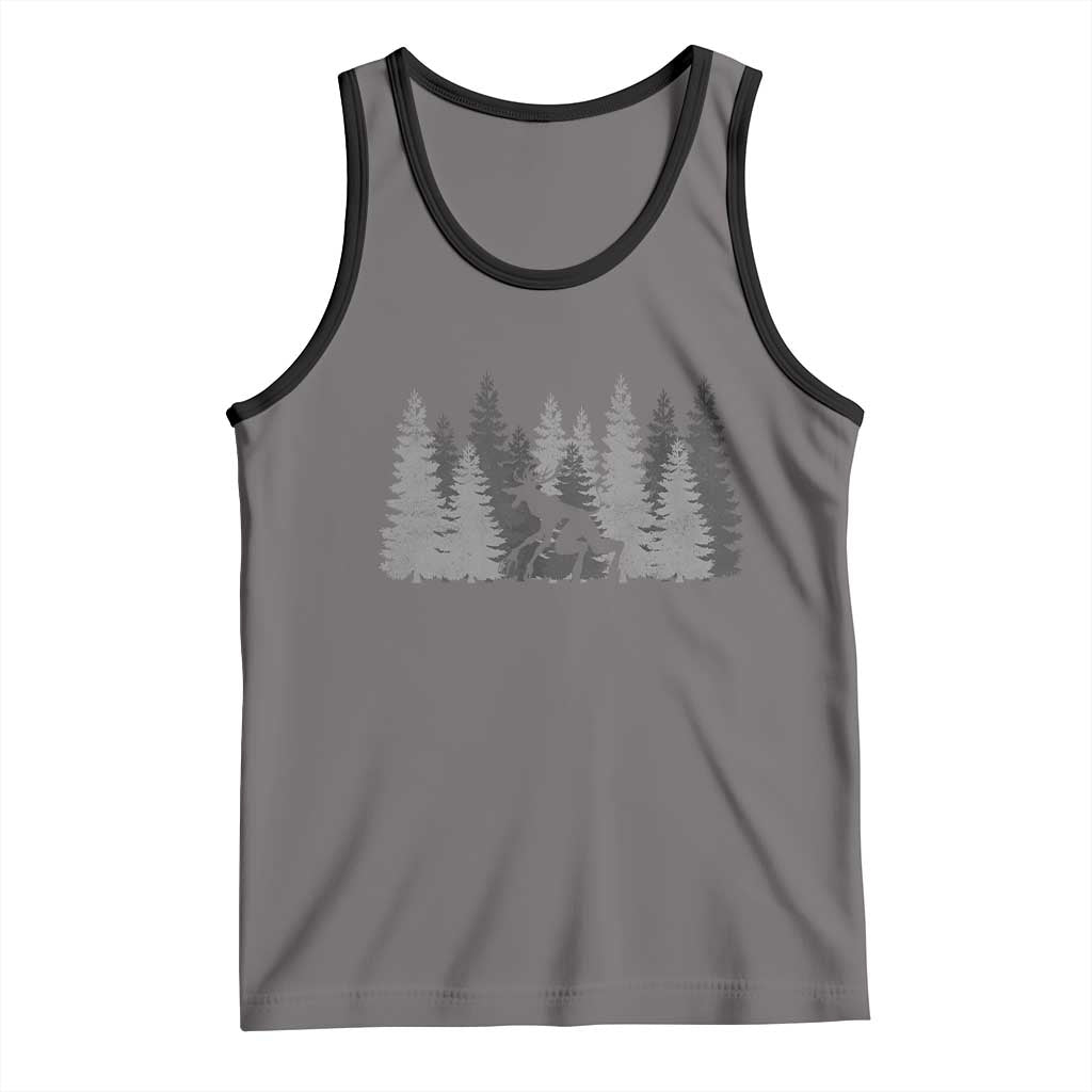 Wendigo Tank Top Mountain Trees Cryptid Occult Dark Fantasy TS10 Deep Heather Black Print Your Wear