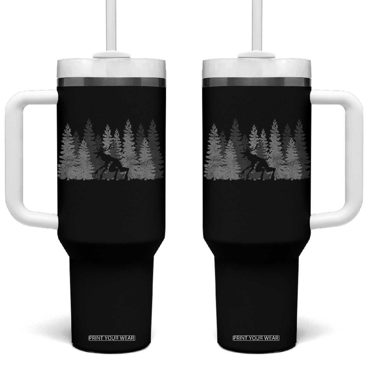 Wendigo Tumbler With Handle Mountain Trees Cryptid Occult Dark Fantasy TS10 One Size: 40 oz Black Print Your Wear