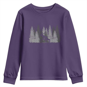 Wendigo Youth Sweatshirt Mountain Trees Cryptid Occult Dark Fantasy TS10 Purple Print Your Wear